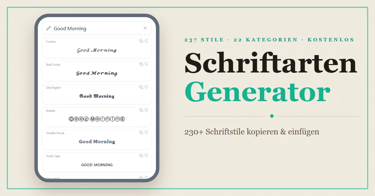 Font Generator — 230+ Schriftstile zum Kopieren und Einfügen