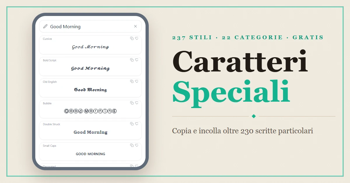 Font Generator — Copia e incolla oltre 230 scritte particolari