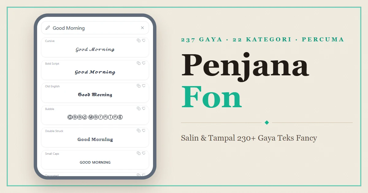 Font Generator — Salin & Tampal 230+ Gaya Teks Fancy