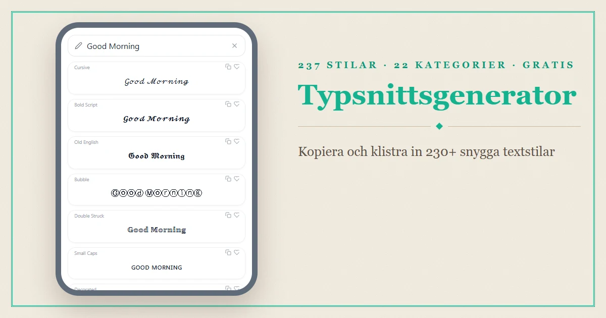 Font Generator – kopiera och klistra in 230+ snygga textstilar